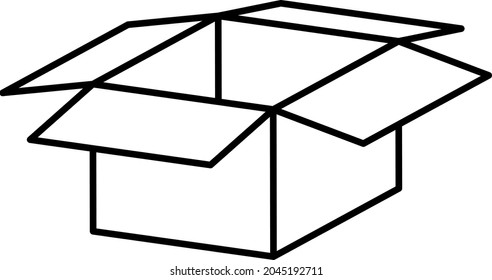 Cardboard box isolated vector illustration.