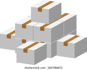 Cardboard box isolated vector illustration.