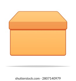 Cardboard box with lid vector isolated illustration