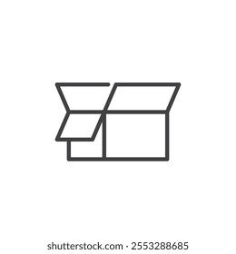 Icono de línea de caja de cartón. signo de estilo lineal para concepto móvil y Diseño web. Icono de Vector de contorno de caja de cartón rectangular. Embalaje símbolo, logotipo ilustración. Gráficos de Vector