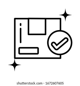 cardboard box , line style icon vector illustration design