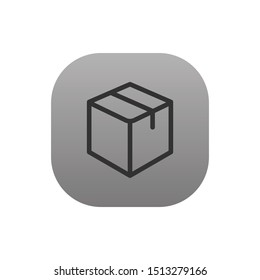 Cardboard Box  - Line Vector Icon