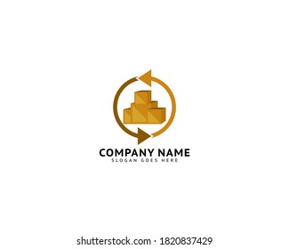 Cardboard Box Logo Template Design