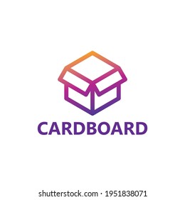 Cardboard box logo template design