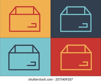 Cardboard Box Logo Template, Simple Flat Icon of box,carton,package
