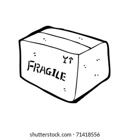 cardboard box marked fragile cartoon