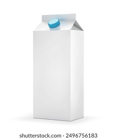 Cardboard box for milk with a plastic lid. Vector illustration