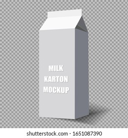 cardboard box milk. Vector mocap. Isolated object on a transparent background.
