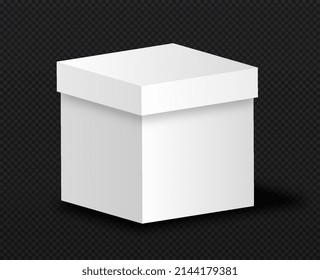 Pappkarton verspotten. Geschenk für Webseitenbenutzer und Sonderangebot für Stammkunden. Unterhaltsames Spiel und Überraschung. Objekt für Spiel, grafisches Element. Realistische isometrische Vektorgrafik