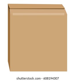Cardboard box mockup. Realistic illustration of cardboard box vector mockup for web