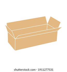 Cardboard Box Mockup Set. Isolated On White Background. Vector Drawing Of Cardboard Packaging Box