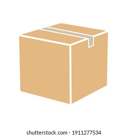 Cardboard box mockup set. Isolated on white background. Vector drawing of cardboard packaging box