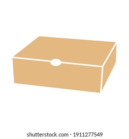 Cardboard box mockup set. Isolated on white background. Vector drawing of cardboard packaging box