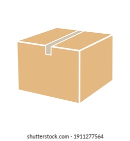 Cardboard box mockup set. Isolated on white background. Vector drawing of cardboard packaging box