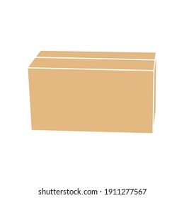 Kartonschachtel mit Mockset. Einzeln auf weißem Hintergrund. Vektorgrafik des Kartonverpackungskastens