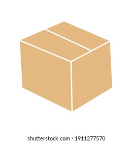 Juego de simulación de caja de cartón. Aislado sobre fondo blanco. Dibujo vectorial de la caja de embalaje de cartón