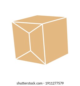 Juego de simulación de caja de cartón. Aislado sobre fondo blanco. Dibujo vectorial de la caja de embalaje de cartón