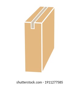 Juego de simulación de caja de cartón. Aislado sobre fondo blanco. Dibujo vectorial de la caja de embalaje de cartón