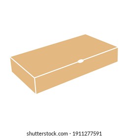 Cardboard box mockup set. Isolated on white background. Vector drawing of cardboard packaging box