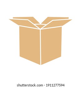 Cardboard box mockup set. Isolated on white background. Vector drawing of cardboard packaging box