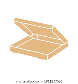 Cardboard box mockup set. Isolated on white background. Vector drawing of cardboard packaging box