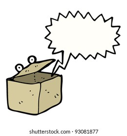 caricatura del monstruo de la caja de cartón