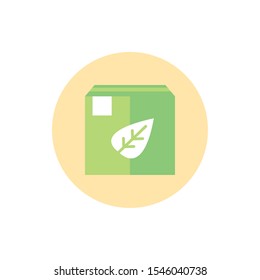 cardboard box nature green energy block icon vector illustration