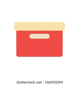 cardboard box office flat icon design vector illustration