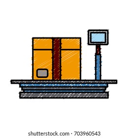 cardboard box on storage scale cargo icon