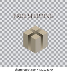 Cardboard box on a transparent background