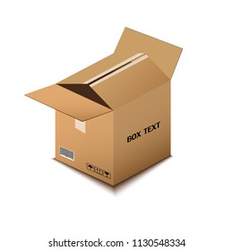 
Cardboard box on white background, paper packing, mail
