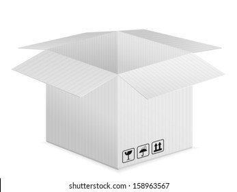 Cardboard box on a white background. Vector illustration.