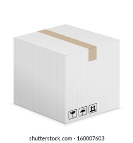 Cardboard box on a white background. Vector illustration.