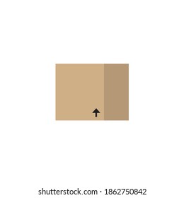 Caja de cartón sobre un fondo blanco. Ilustración vectorial.