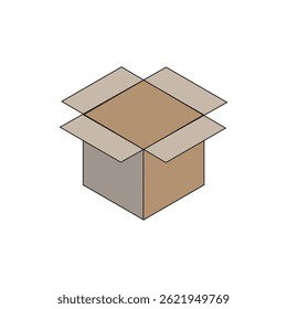 caixa de papelão sobre fundo branco