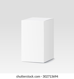 Cardboard box on white background. White container, packaging. Vector illustration