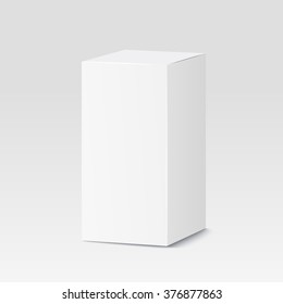 Cardboard box on white background. White container, packaging. Vector illustration