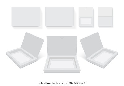 Cardboard Box Open Easy To Change Colors Mock Up Vector Template