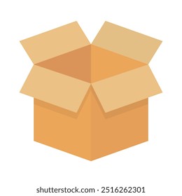 Caja de cartón con solapas abiertas