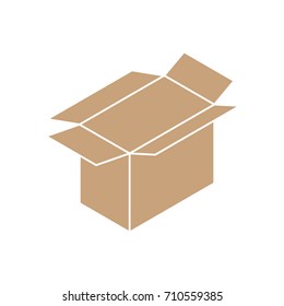 Cardboard box open icon sign. vector illustration