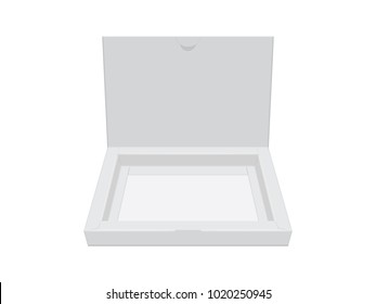 cardboard box open mock up vector template