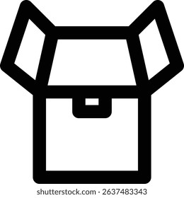 Cardboard, Box, Open Box Outline Icon