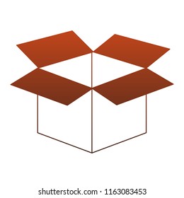 Cardboard box open red lines