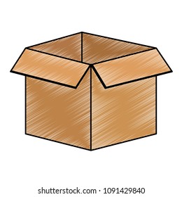 Cardboard box open scribble