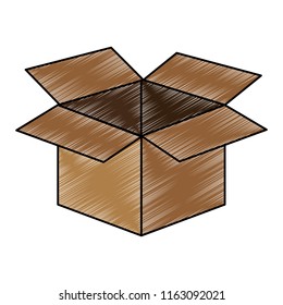 Cardboard box open scribble