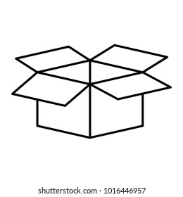 cardboard box opened in black contour