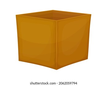 Caja de cartón. Caja de cartón abierta aislada sobre un fondo blanco.