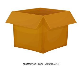 Cardboard box. Opened cardboard box isolated on a white background.