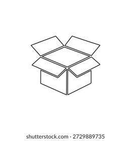 Icono de contorno de caja de cartón Embalaje Ilustración de entrega