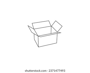 Cardboard box outline vector illustration. Box icon or logo in modern line style. High quality black outline pictogram for website design and mobile apps. boxes outlines on white background. EPS 10.
